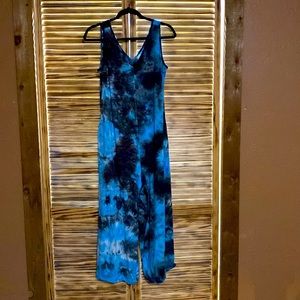 Rhonda shear Romper medium blue tyedye